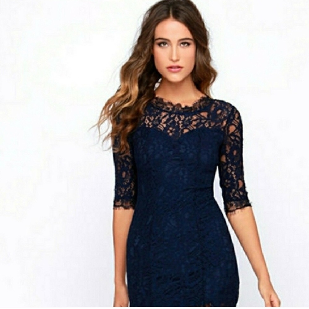 Navy blue lace Lulus dress